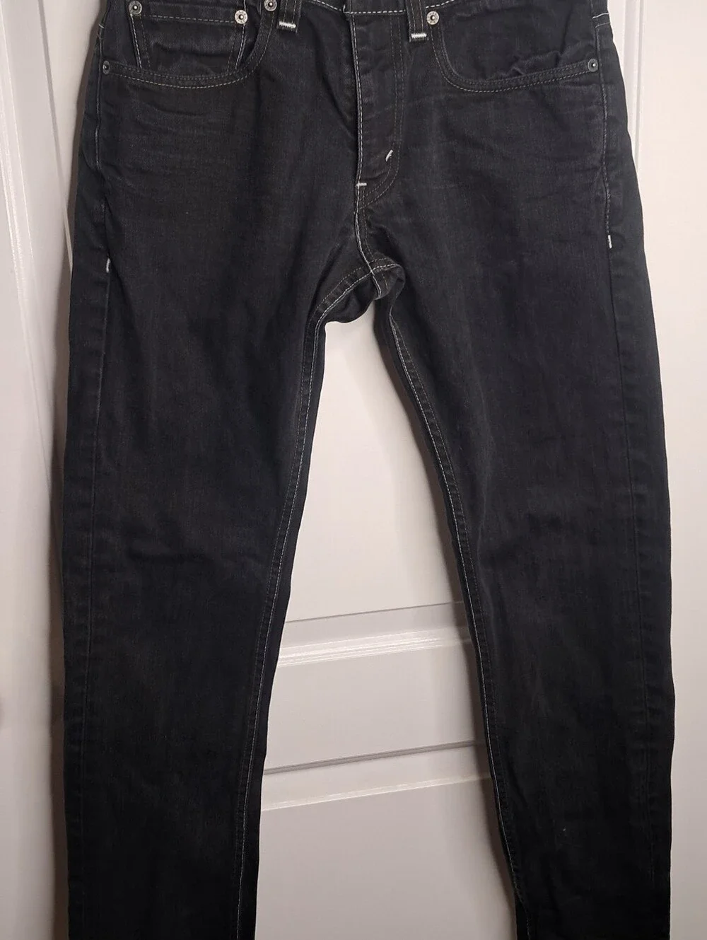 Levi’s 511 Line 8 Black Contrast Stitch Jeans Mens 31x30 100% Cotton Minimalist